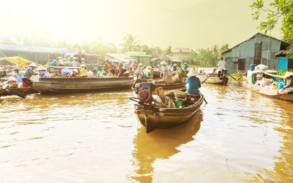 Floating market Mekong Delta
