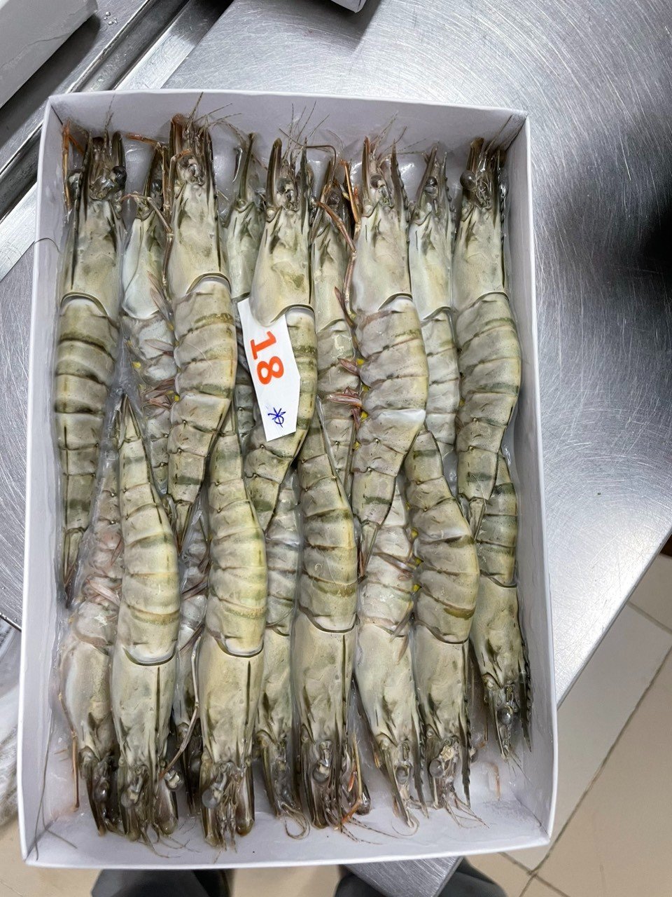 Frozen giant tiger prawns