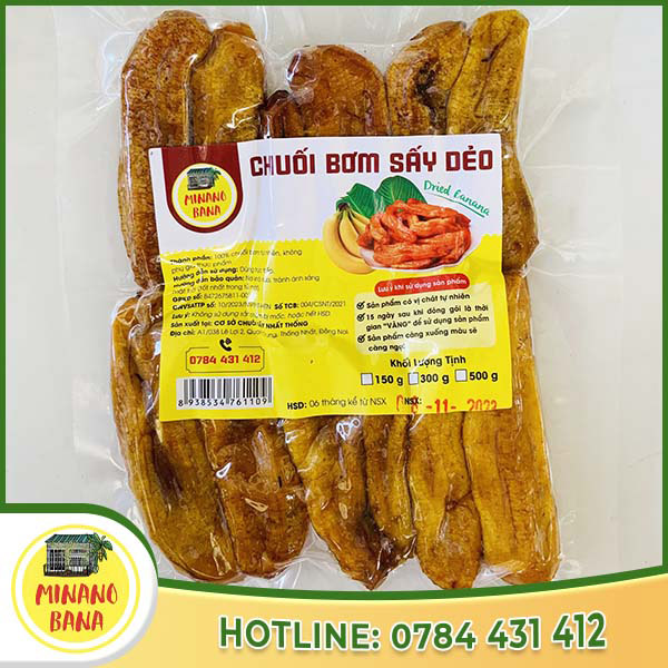 Soft dried bom banana