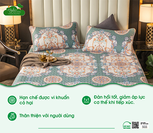 Milk Fiber natural latex quilted bed sheet