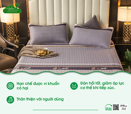 Milk Fiber natural latex quilted bed sheet