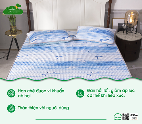 Milk Fiber natural latex quilted bed sheet