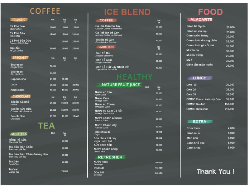 Coffee Menu