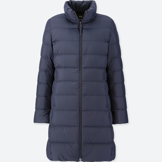 Women feather down jacket - long silhouette