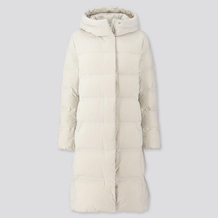Women feather down jacket - long silhouette