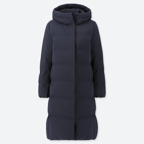 Women feather down jacket - long silhouette