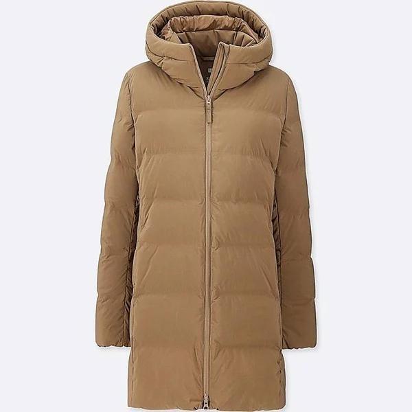 Women feather down jacket - long silhouette