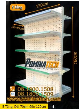 5-tier supermarket double shelf - punched board