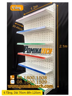 6-tier supermarket single shelf - punched board