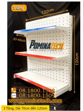 3-tier supermarket single shelf - punched board