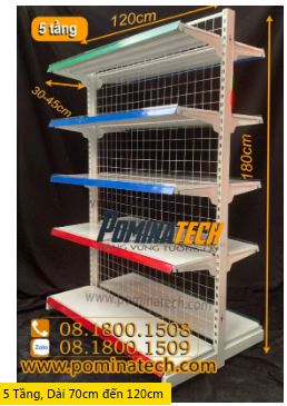 5-tier supermarket double shelf - wire mesh