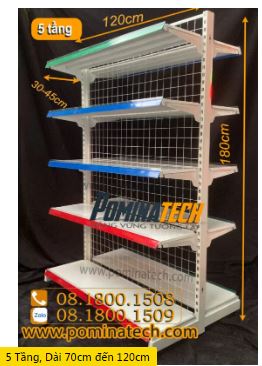 5-tier supermarket double shelf - wire mesh