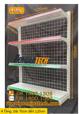 4-tier supermarket single shelf - wire mesh