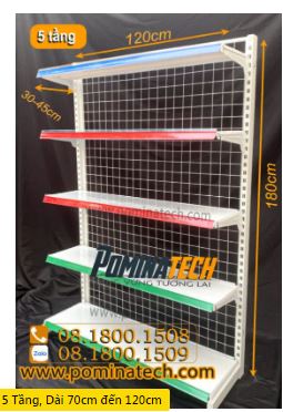 5-tier supermarket single shelf - wire mesh