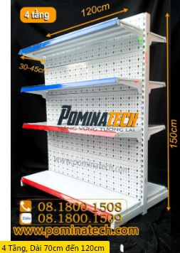 4-tier supermarket double shelf - punched board
