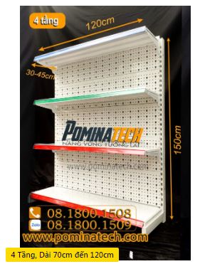 4-tier supermarket single shelf - punched board