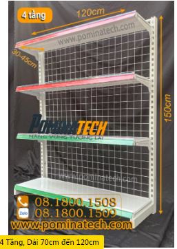 4-tier supermarket single shelf - wire mesh