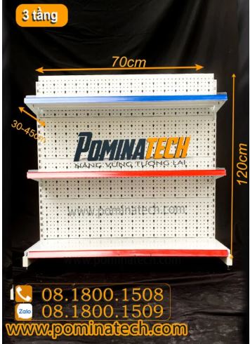 3-tier supermarket single shelf - punched board