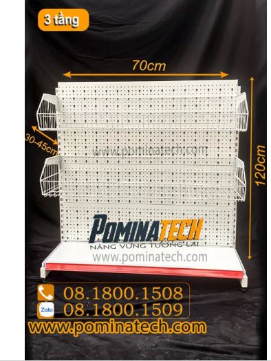3-tier supermarket single shelf - punched board