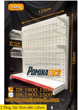 3-tier supermarket single shelf - punched board