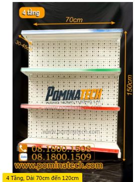 4-tier supermarket double shelf - punched board