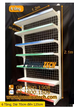 6-tier supermarket single shelf - wire mesh
