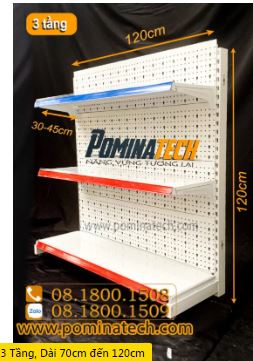 3-tier supermarket single shelf - punched board