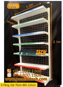 6-tier supermarket single shelf - wire mesh