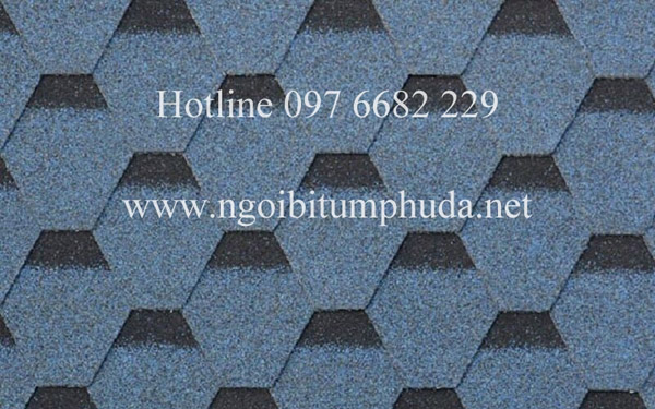 Hexagonal stone-coated bitumen asphalt shingles