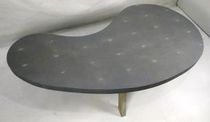 Faux shagreen coffee coffee table in kidney
