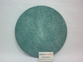 Faux shagreen place mats in Turquoise