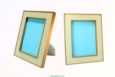 Faux shagreen photo frame