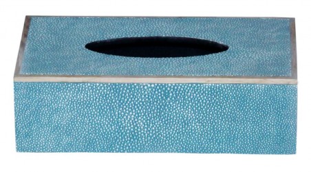 Rectangular faux shagreen tissue box in