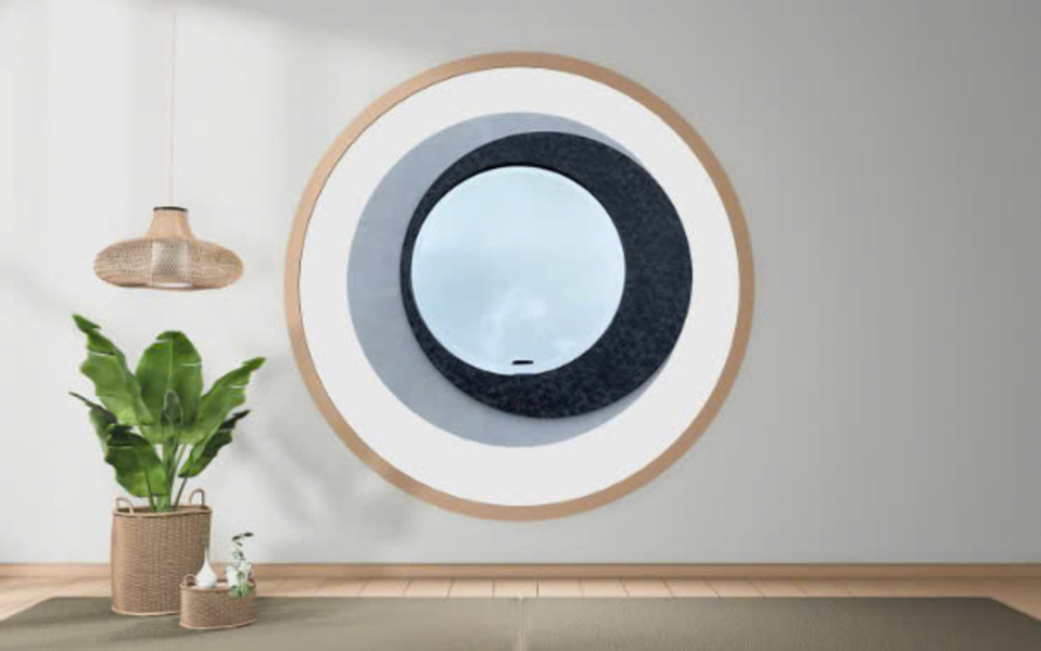 Ray fish skin wall mirror