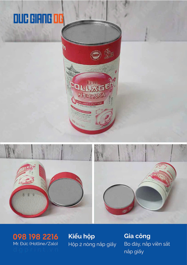 Two-layer cylindrical paper tube with paper lid