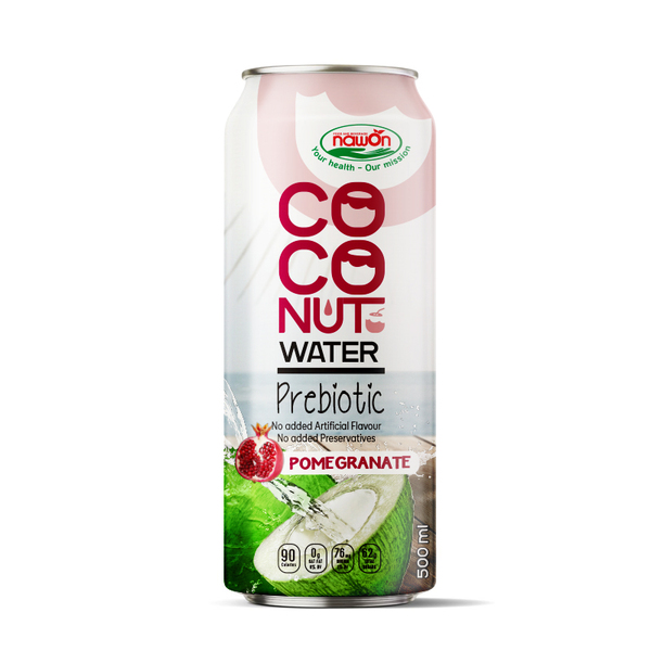 Probiotic pomegranate flavored coconut water
