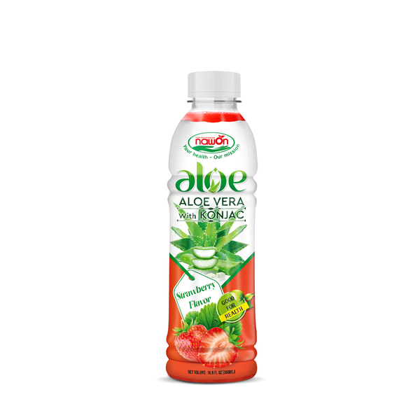 Strawberry flavored konjac aloe vera drink