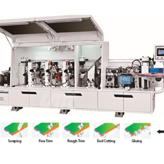 Edge banding machine with 5 functions