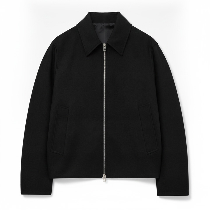 Minimalist Wool Blouson Jacket