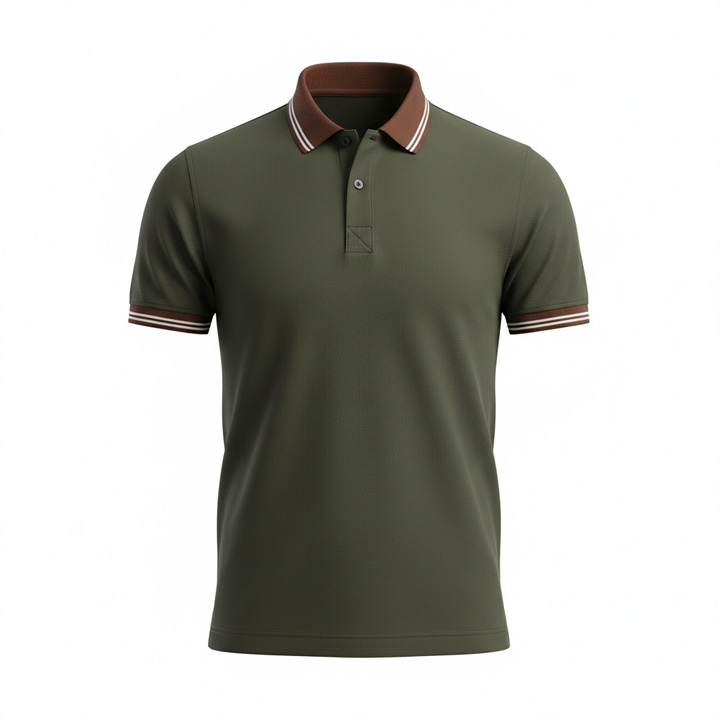 Retro Colorblock Tipped Polo Shirt