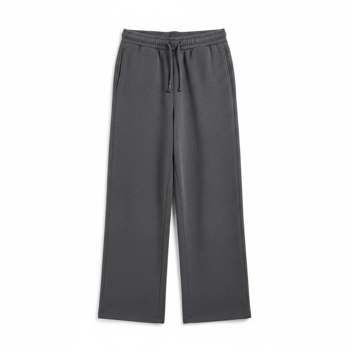 Men Charcoal Wide-Leg Drawstring