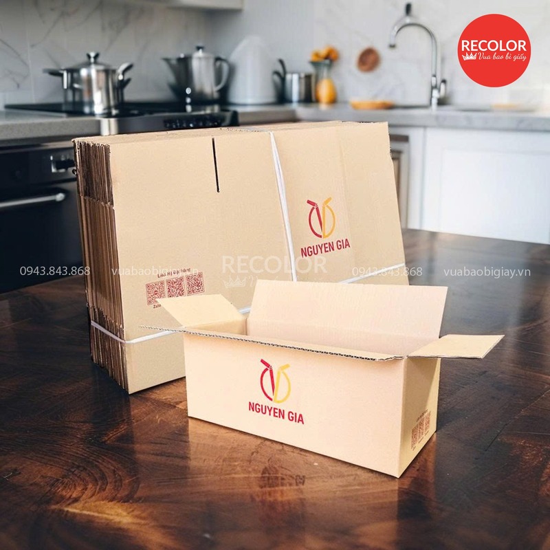 Cardboard box with printed logo