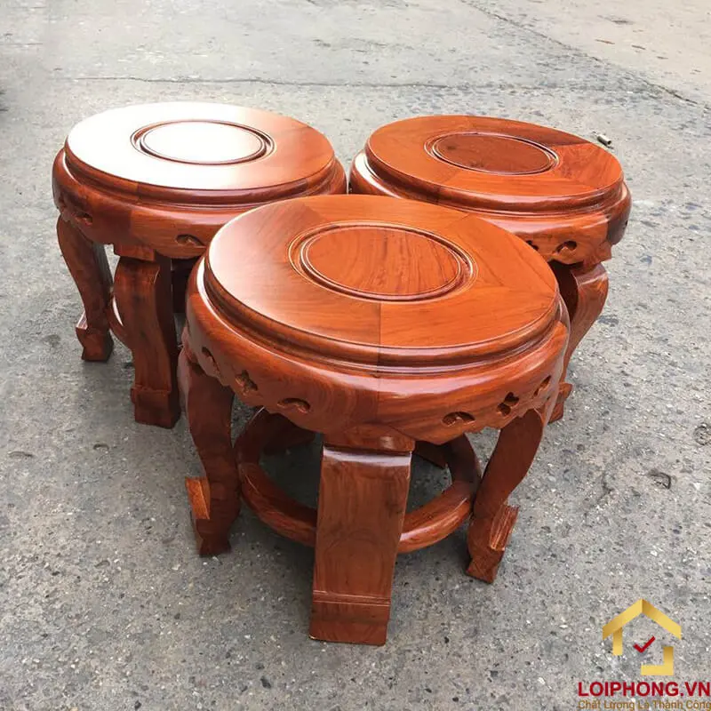 Round wooden stool made of rosewood 30x30cm