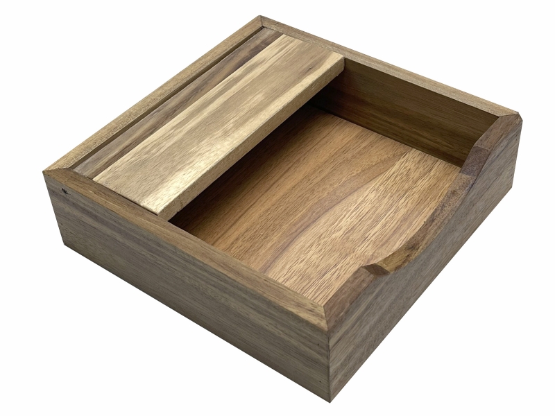 Durable acacia napkin holder