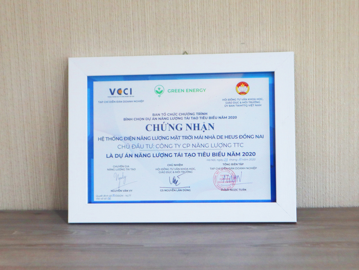 Notable Renewable Energy Project 2020 (certificate)