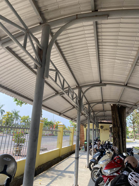 Motorbike parking shed construction