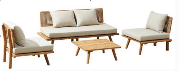 Mix wood and rope and wicker