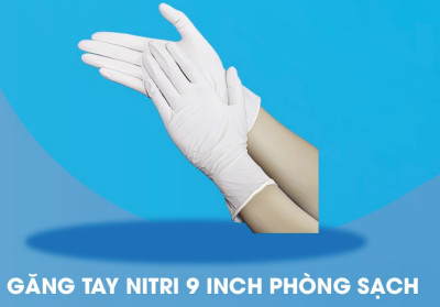 Nitrile cleanroom gloves (9-inch)