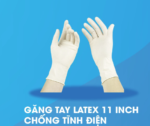 Anti-static Latex cleanroom gloves (11-inch)
