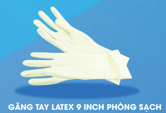 Latex cleanroom gloves (9-inch)